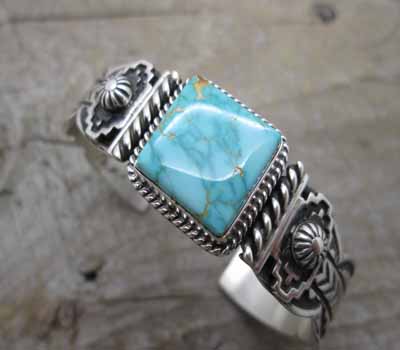 American Turquoise Cuff Bracelet Pilot Mountain